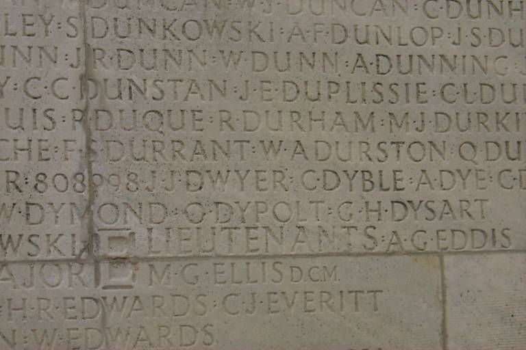 William Durston Name on Vimy Memorial